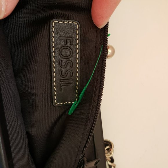Fossil Initial Handbag with Kiss Lock and Leather Chain Strap - Picture 7 of 11